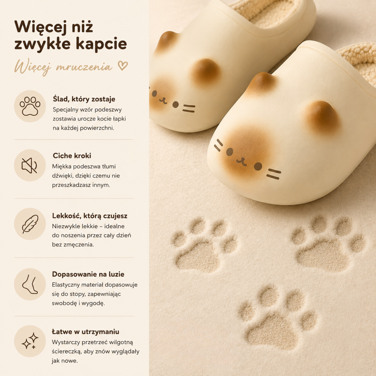 Kapcie z łapkami Mrucie™